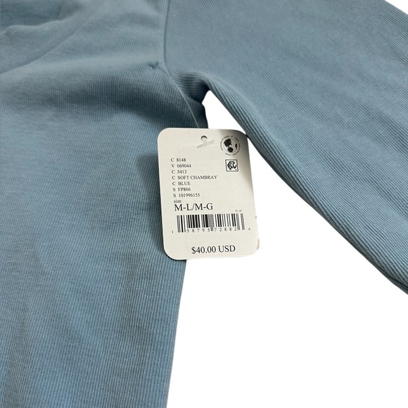 NWT Free People Intimately Light Blue Long Sleeve Shirt M - Picture 5 of 9